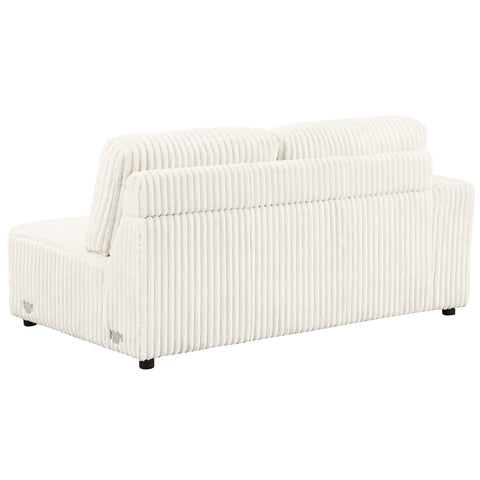 Leorio Upholstered LAF Loveseat Ivory