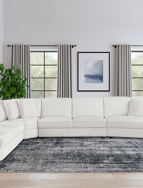 Leorio Upholstered Armless Loveseat Ivory