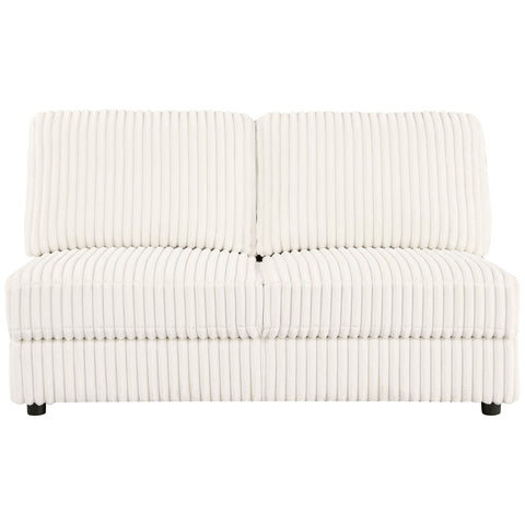 Leorio Upholstered Armless Loveseat Ivory