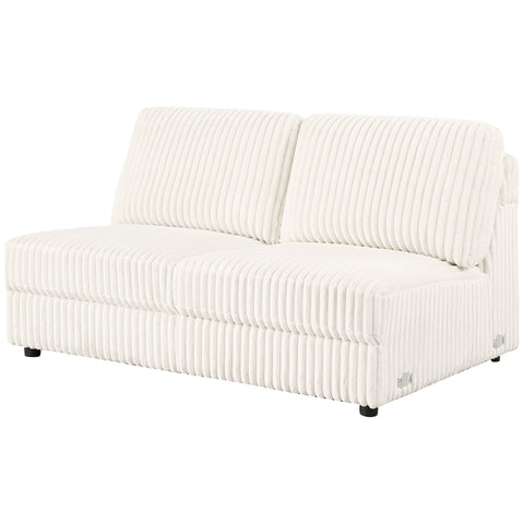 Leorio Upholstered Armless Loveseat Ivory