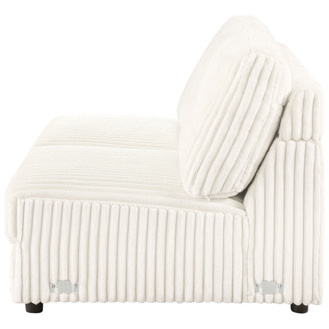 Leorio Upholstered Armless Loveseat Ivory