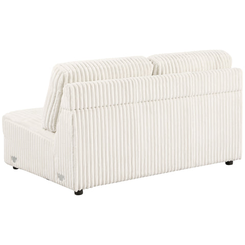 Leorio Upholstered Armless Loveseat Ivory