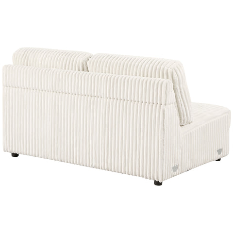 Leorio Upholstered Armless Loveseat Ivory
