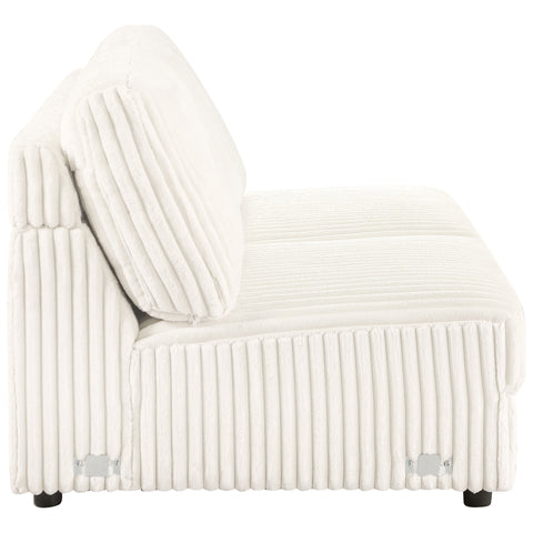Leorio Upholstered Armless Loveseat Ivory