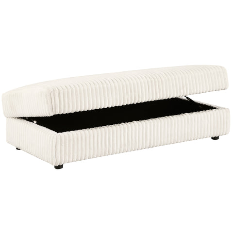 Julio Upholstered Rectangular Storage Ottoman IvoryIvory