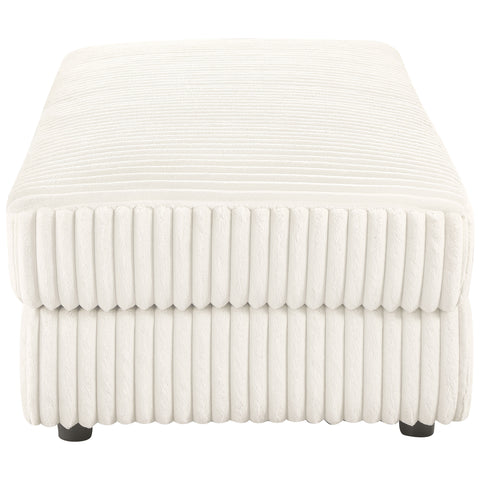 Julio Upholstered Rectangular Storage Ottoman IvoryIvory