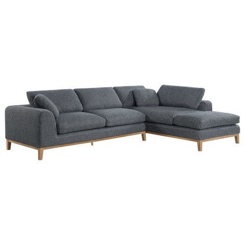 Anges Upholstered Track Arm Sectional Sofa GreyGrey
