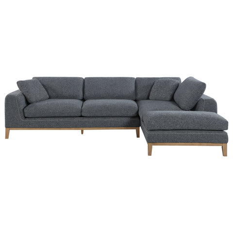 Anges Upholstered Track Arm Sectional Sofa GreyGrey