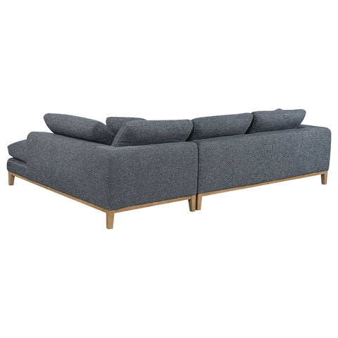 Anges Upholstered Track Arm Sectional Sofa GreyGrey