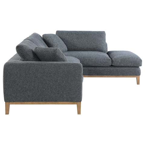 Anges Upholstered Track Arm Sectional Sofa GreyGrey