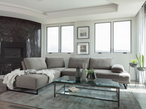 Wes Upholstered Sectional Sofa with Adjustable Back TaupeTaupe