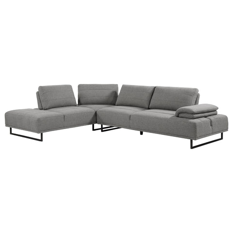 Wes Upholstered Sectional Sofa with Adjustable Back TaupeTaupe