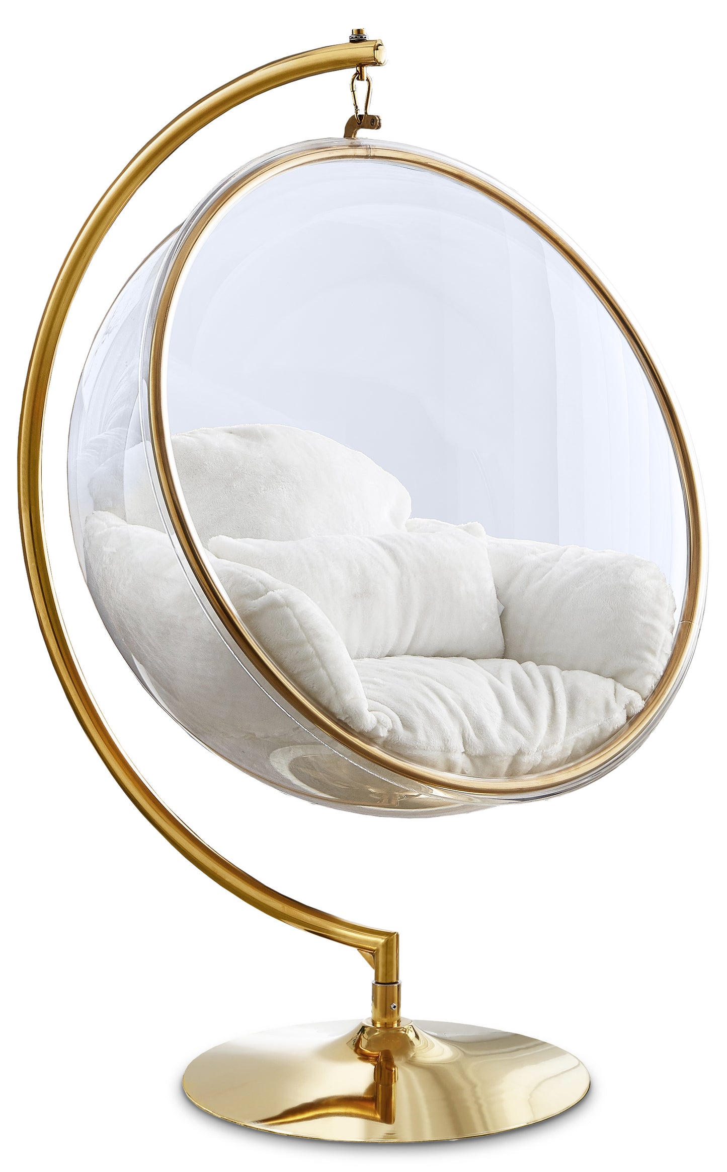 Tuft White Faux Fur Acrylic Swing Accent Chair Fur