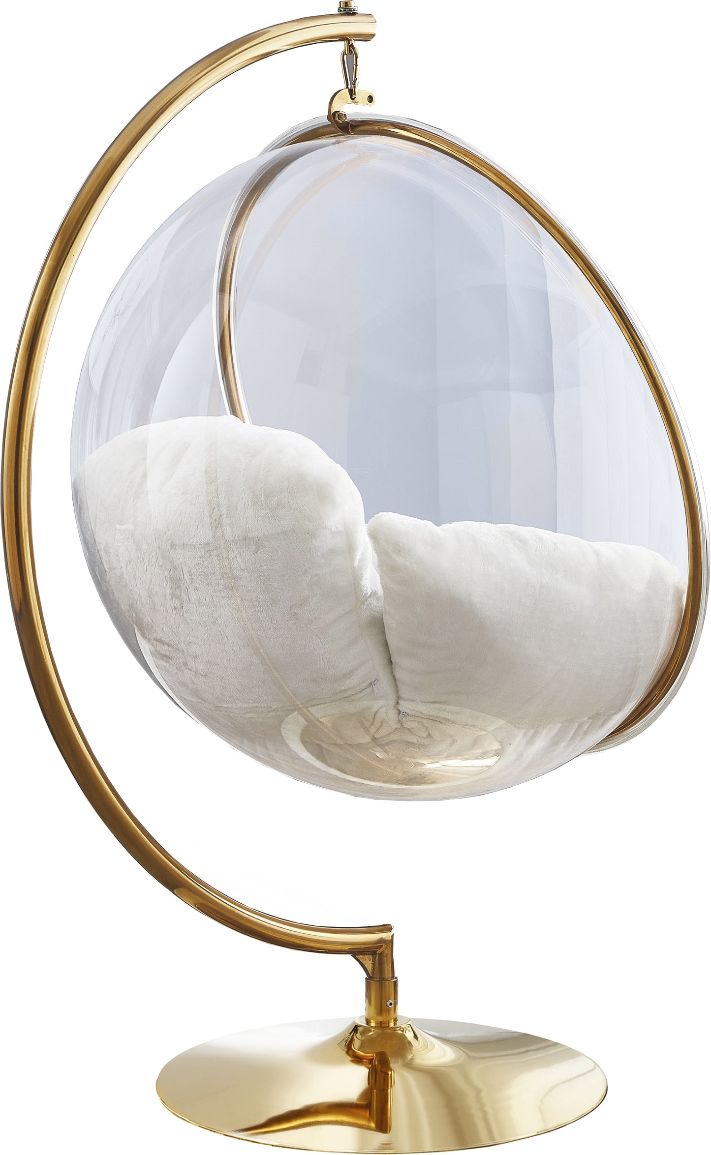 Tuft White Faux Fur Acrylic Swing Accent Chair Fur
