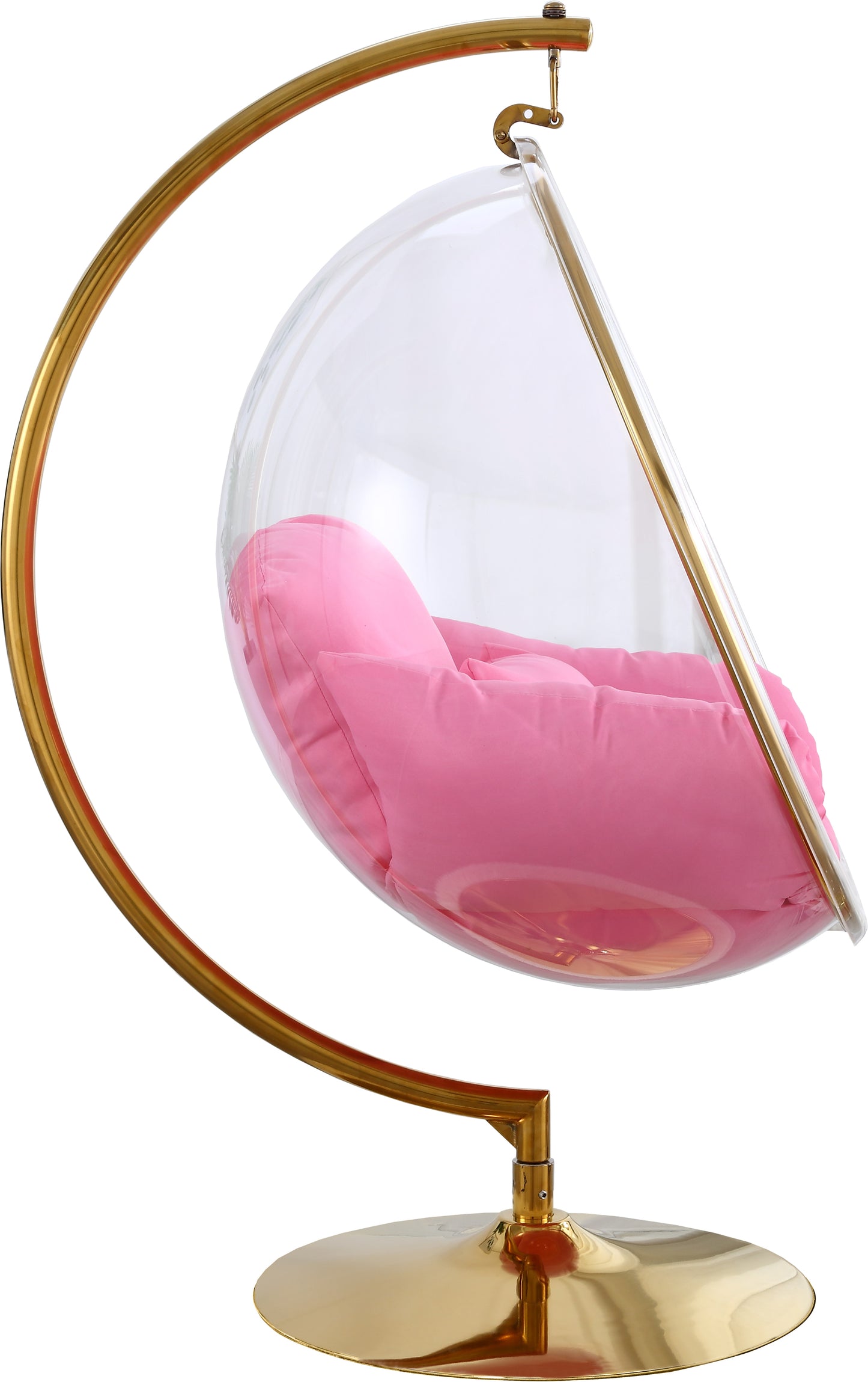 tuft pink fabric acrylic swing bubble accent chair (2 boxes) pink