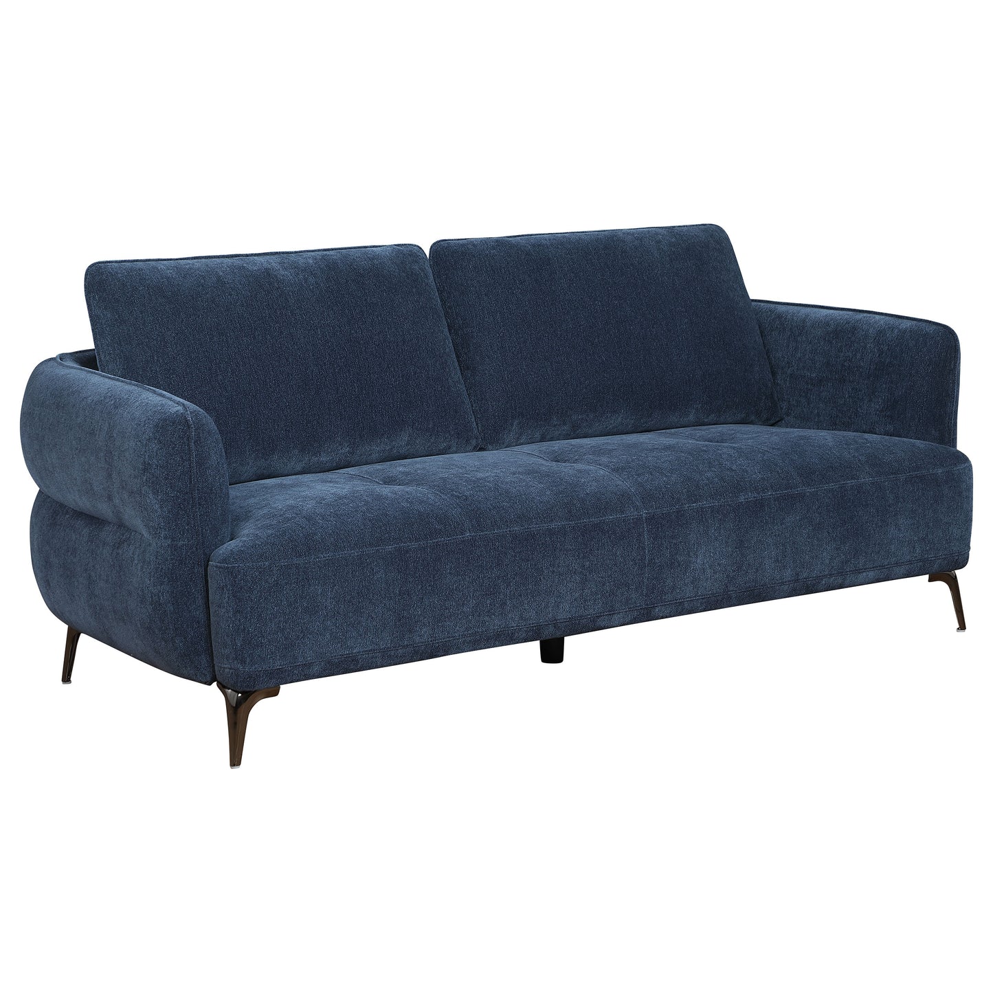 monterey chenille upholstered modern track arm sofa blueblue