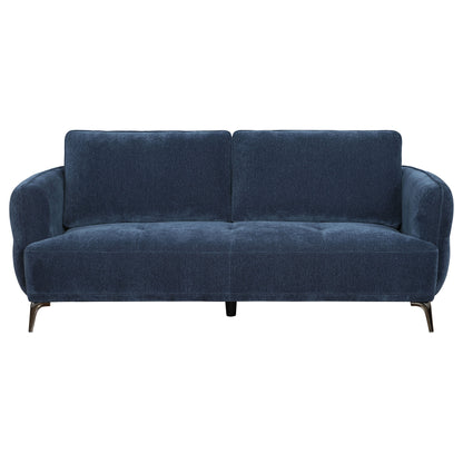 Monterey Chenille Upholstered Modern Track Arm Sofa BlueBlue