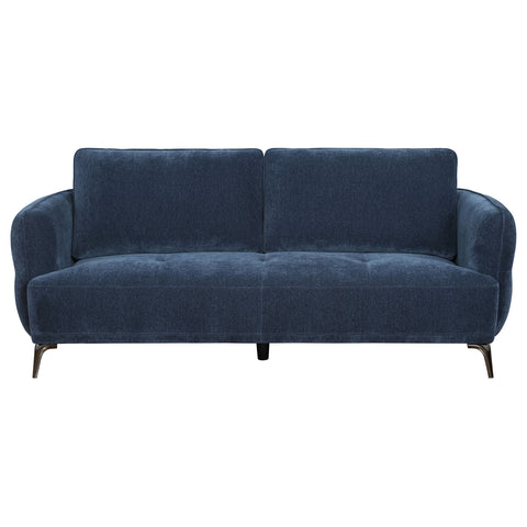 Monterey Chenille Upholstered Modern Track Arm Sofa BlueBlue