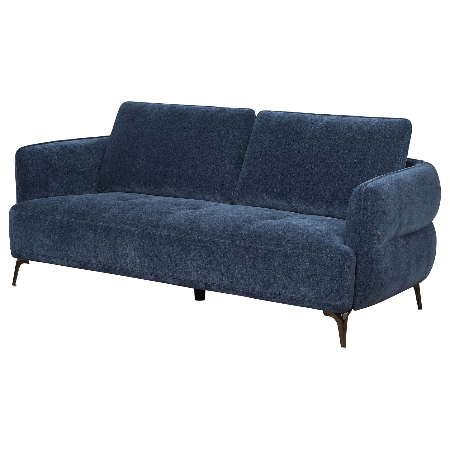 monterey chenille upholstered modern track arm sofa blueblue