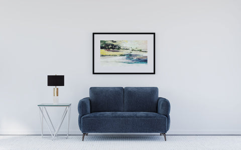 Monterey Chenille Upholstered Modern Track Arm Loveseat BlueBlue