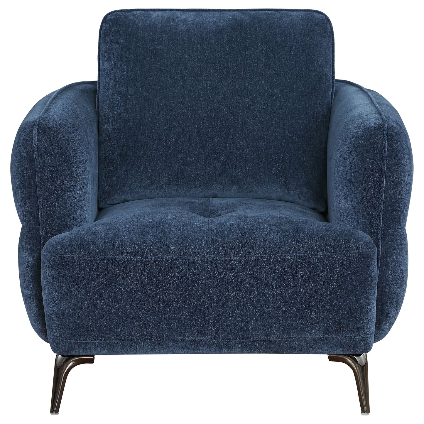 monterey chenille upholstered modern track arm chair blueblue