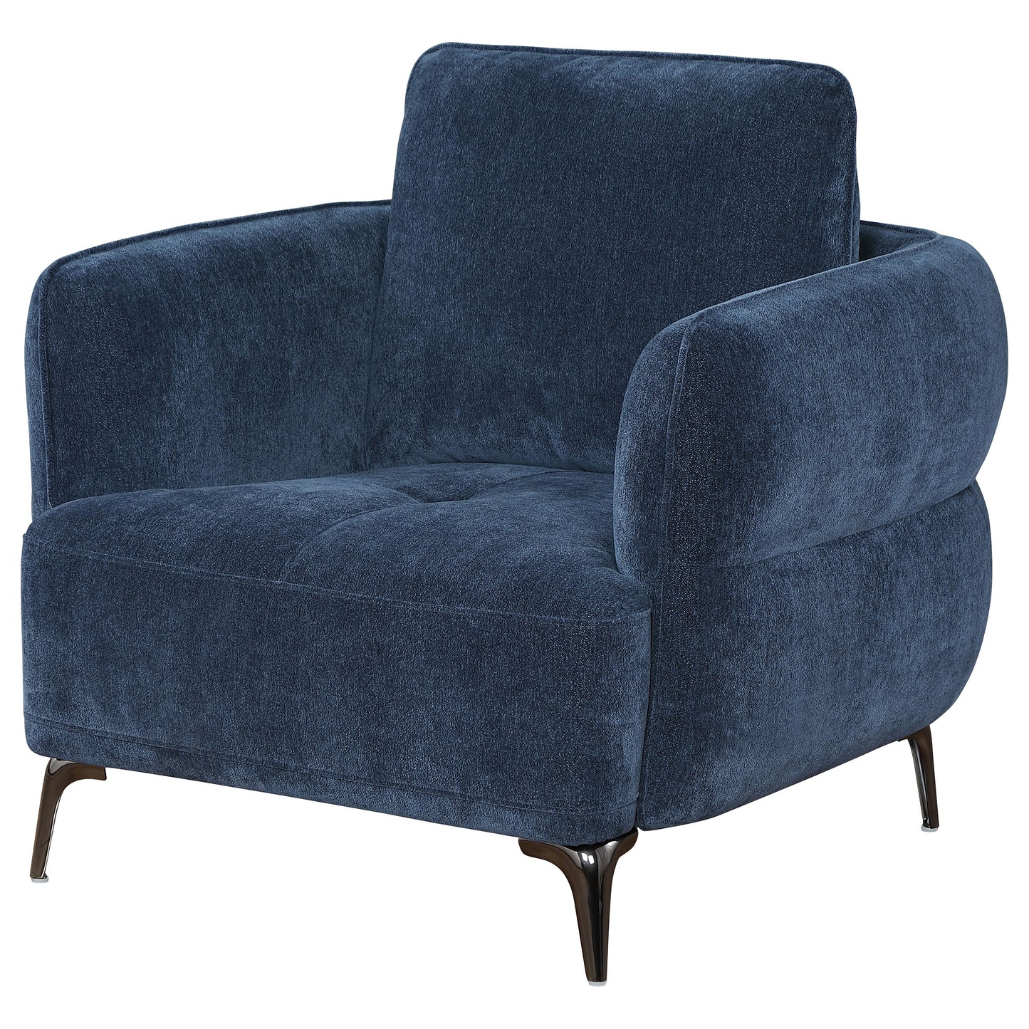 monterey chenille upholstered modern track arm chair blueblue