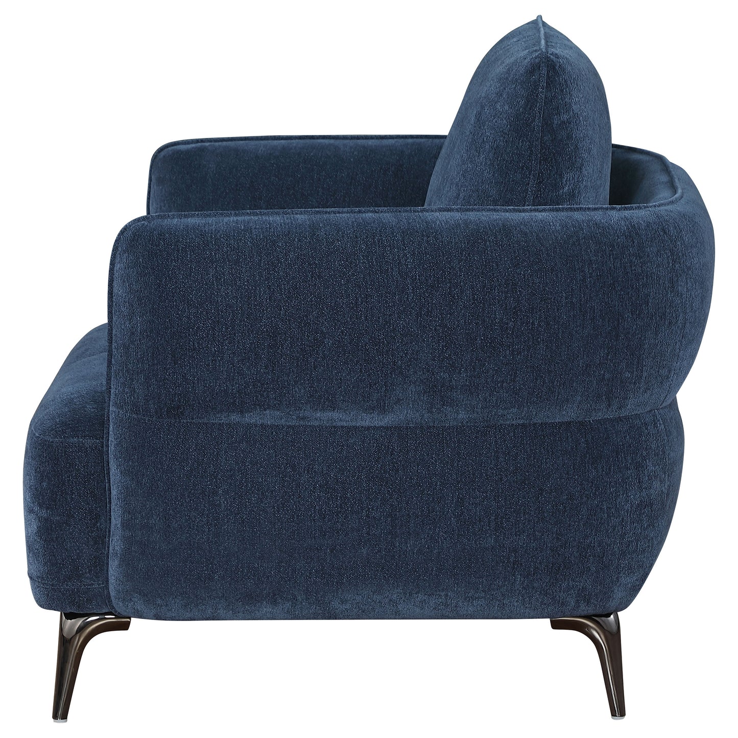 monterey chenille upholstered modern track arm chair blueblue