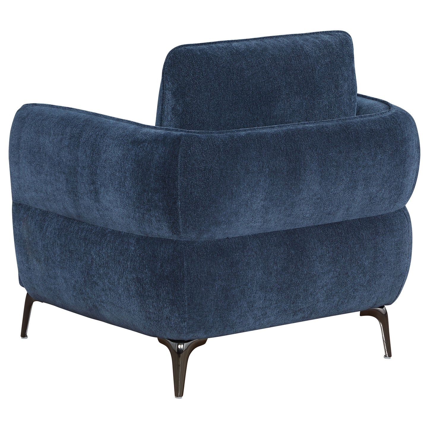 monterey chenille upholstered modern track arm chair blueblue