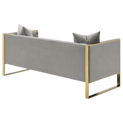 Lakeview Velvet Upholstered Tufted Sofa Grey