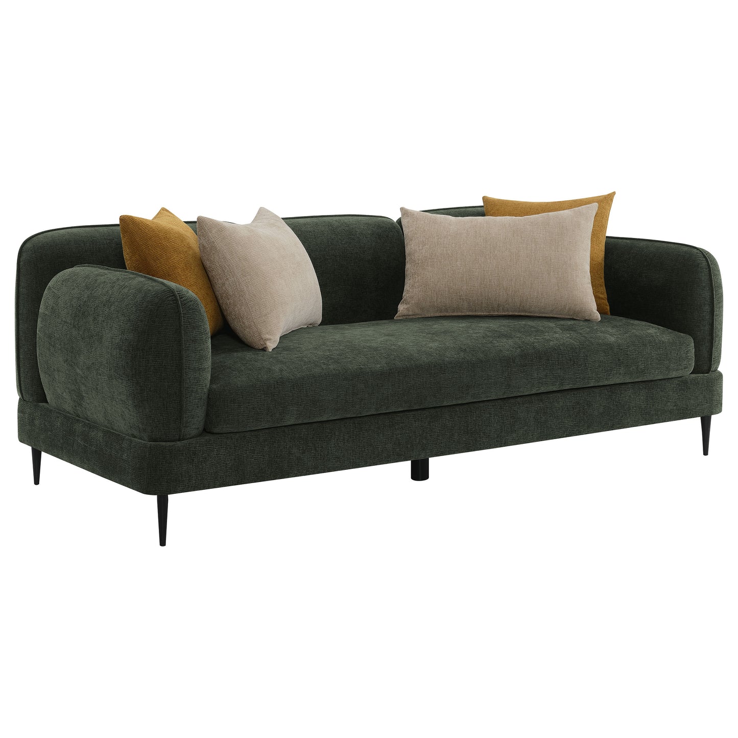 guillen chenille upholstered modern track arm sofa greengreen