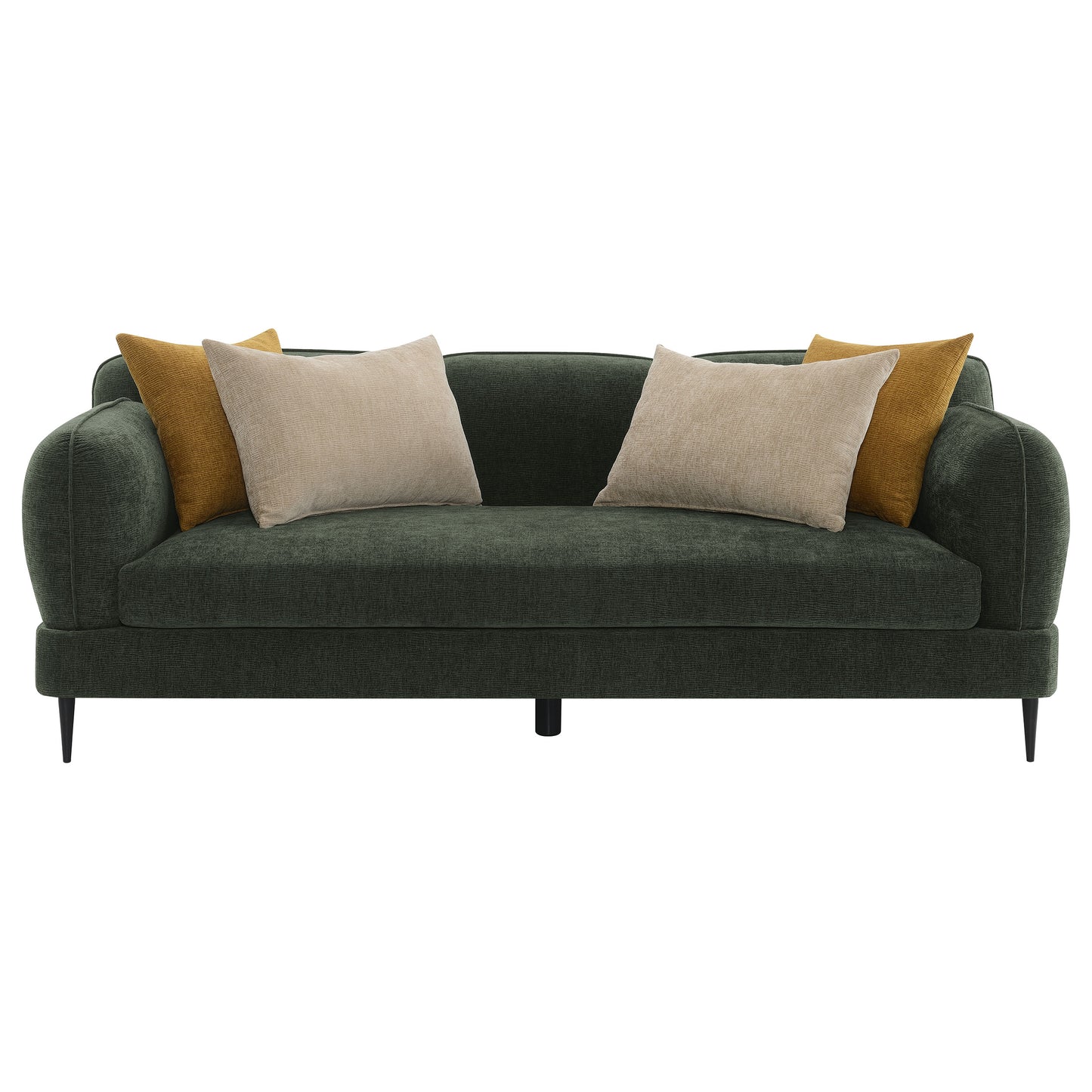 guillen chenille upholstered modern track arm sofa greengreen