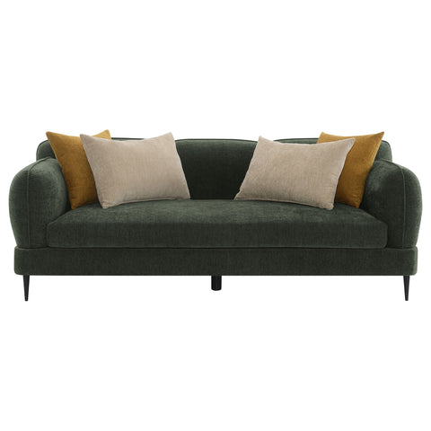 Guillen Chenille Upholstered Modern Track Arm Sofa GreenGreen