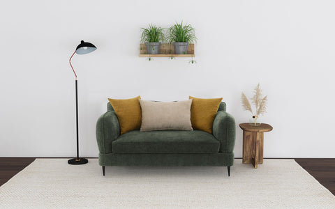 Guillen Chenille Upholstered Modern Track Arm Loveseat GreenGreen