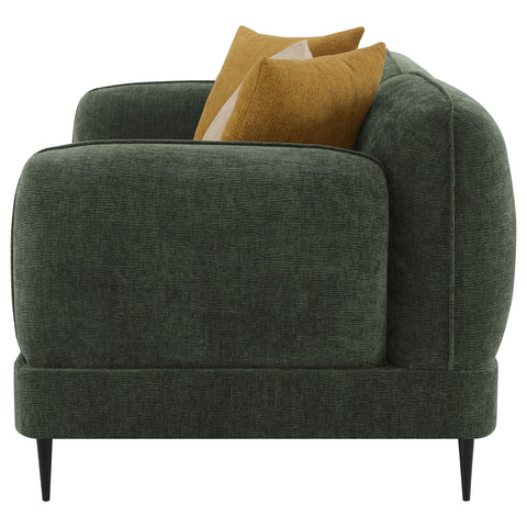 Guillen Chenille Upholstered Modern Track Arm Loveseat GreenGreen