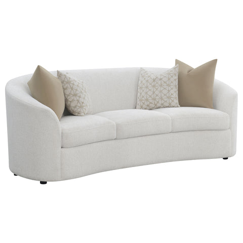 Cascade 2-piece Boucle Upholstered Sloped Arm Sofa Set LatteLatte