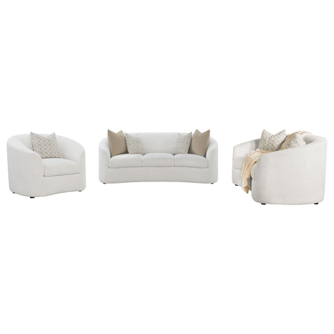 Cascade 3-piece Boucle Upholstered Sloped Arm Sofa Set LatteLatte