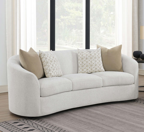 Cascade Boucle Upholstered Sloped Arm Sofa LatteLatte