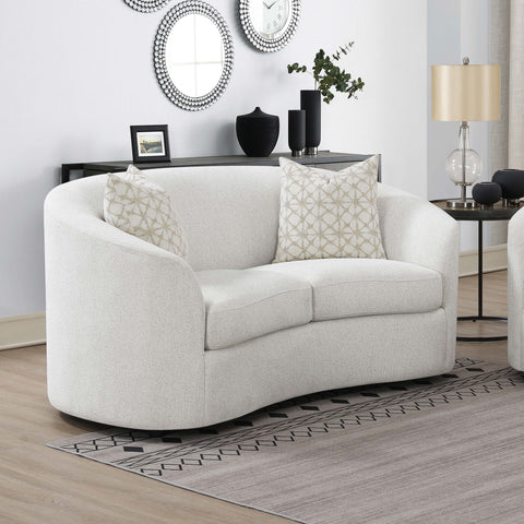 Cascade Boucle Upholstered Sloped Arm Loveseat LatteLatte