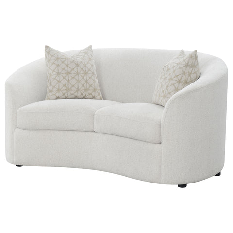 Cascade Boucle Upholstered Sloped Arm Loveseat LatteLatte