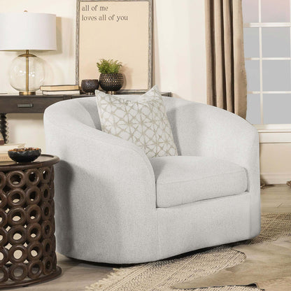 Cascade Boucle Upholstered Sloped Arm Accent Chair LatteLatte