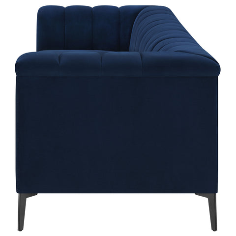 Addison Upholstered Tuxedo Arm Tufted Sofa BlueBlue