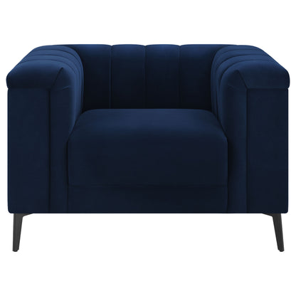 Addison Upholstered Tuxedo Arm Tufted Chair BlueBlue