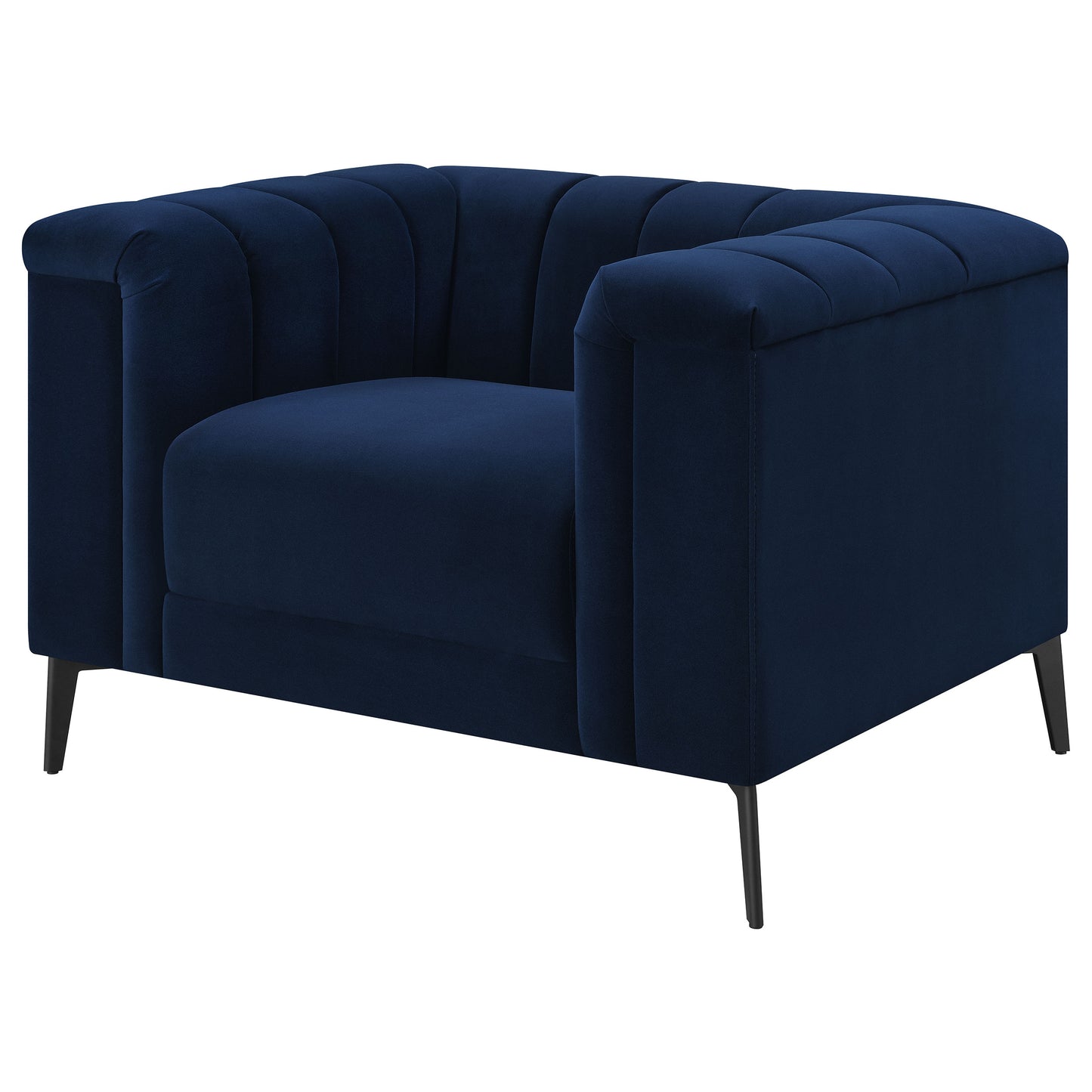 addison upholstered tuxedo arm tufted chair blueblue