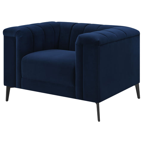 Addison Upholstered Tuxedo Arm Tufted Chair BlueBlue