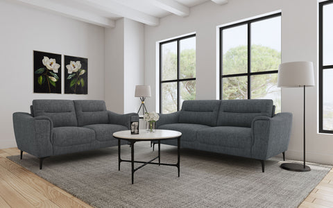 Carmen 2-piece Upholstered Sofa Set Charcoal