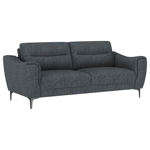Carmen 2-piece Upholstered Sofa Set Charcoal