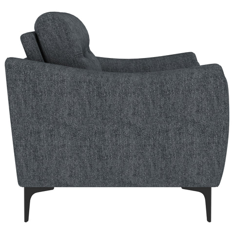 Carmen 2-piece Upholstered Sofa Set Charcoal