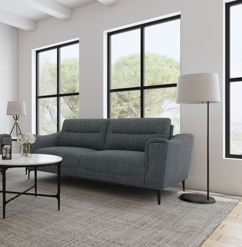 Carmen Upholstered Sloped Track Arm Sofa Charcoal