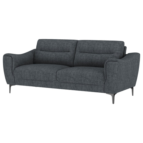 Carmen Upholstered Sloped Track Arm Sofa Charcoal