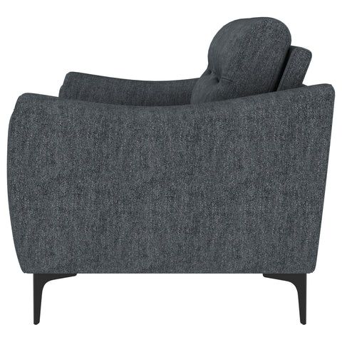 Carmen Upholstered Sloped Track Arm Sofa Charcoal